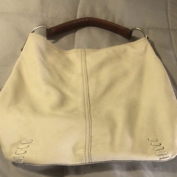 100% leather purse by Lucky Brand cream colored - Picture 3 of 9